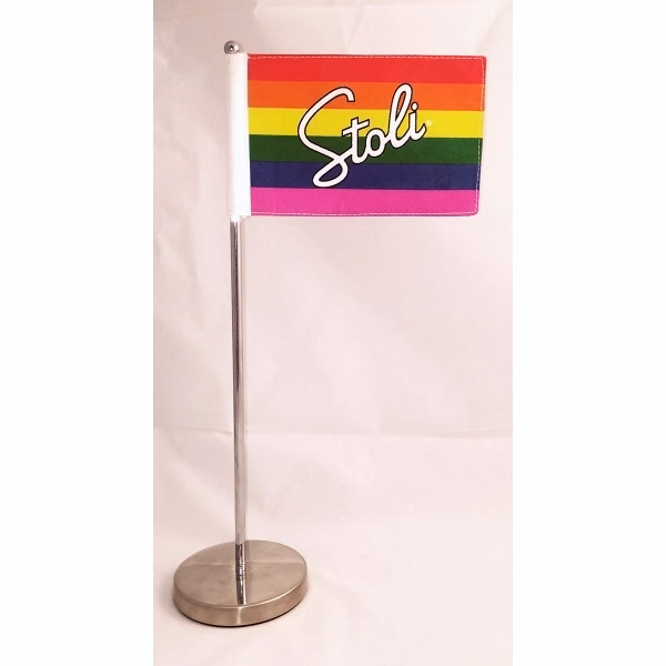 Metal chrome Desk Flag
