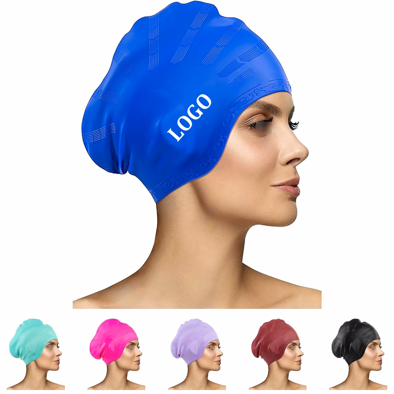 Long Hair Silicone Swimming Cap