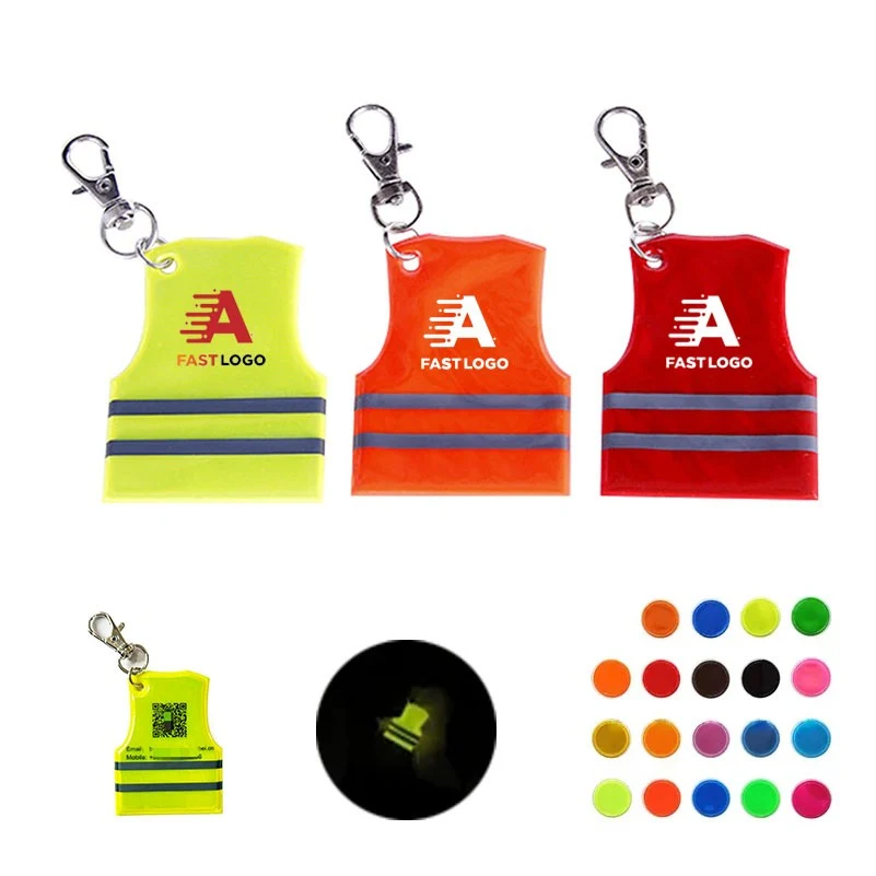 Safety Vest Shaped Reflective Keychain 1