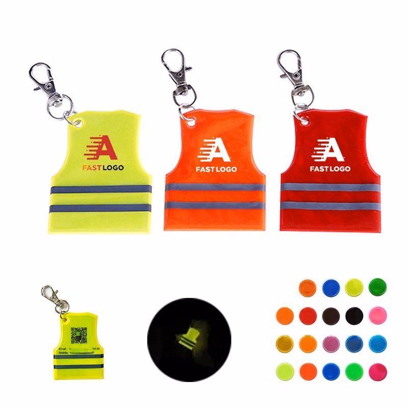 Safety Vest Shaped Reflective Keychain
