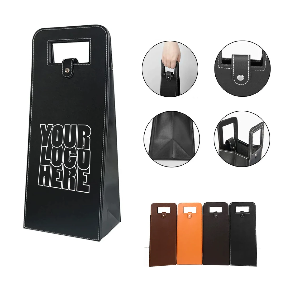 PU Leather Two Bottle Wine Bags 1