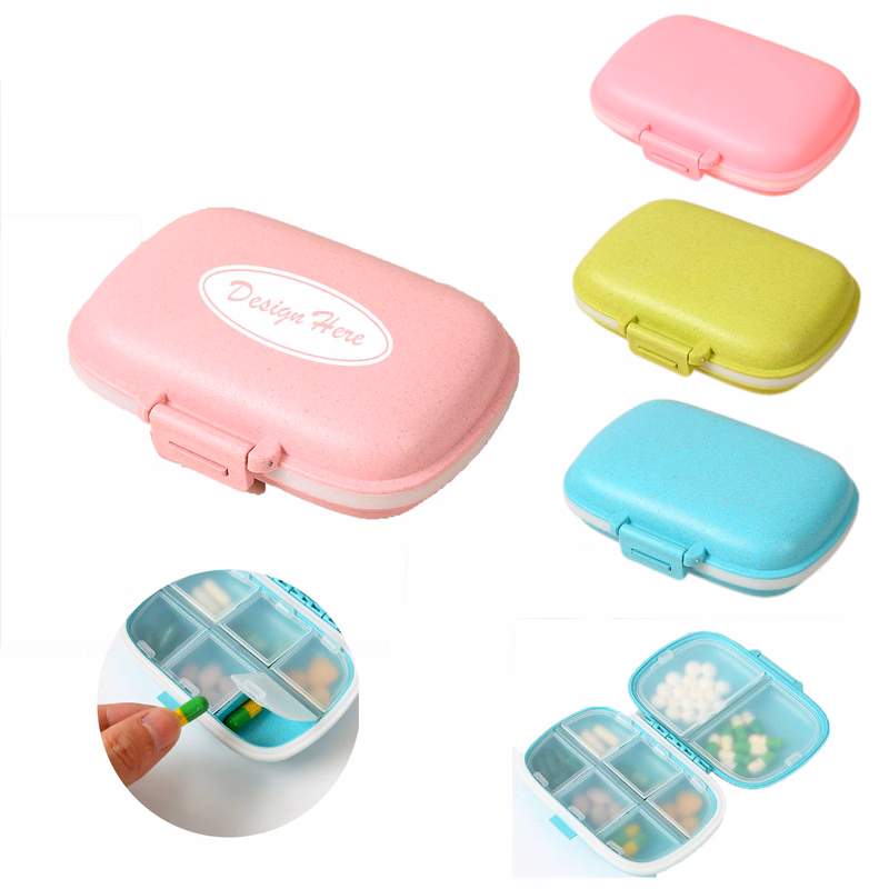 Sealed 8-Compartment Double-Layer Pill Box, Moisture-Proof Design