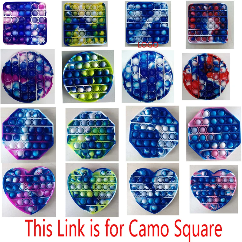 Camo Square Push Pop Bubble Stress Reliever Fidget Gobang Toy 1