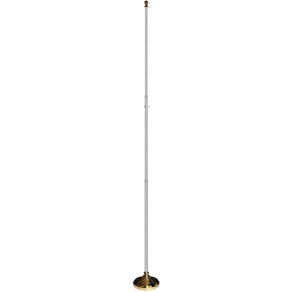 Indoor & Parade Telescopic Silver Pole And Base Kit - 8ft 1