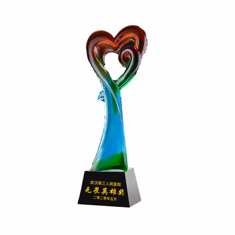 Creative Liuli Award Custom Glazed Crystal Glass Trophy