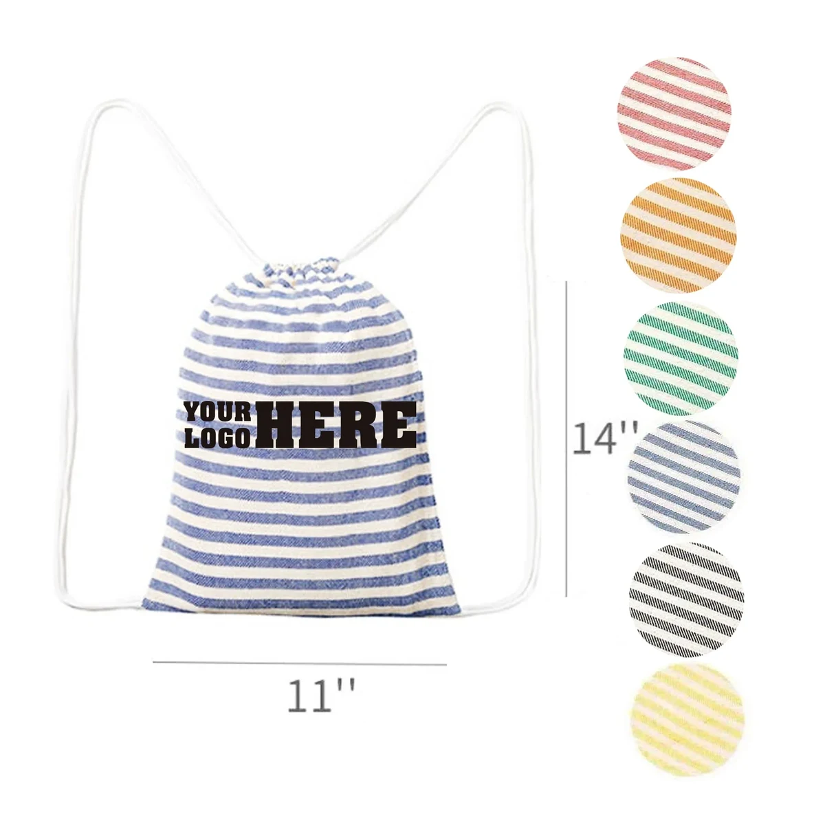 Drawstring Backpack Storage Striped Bag 1