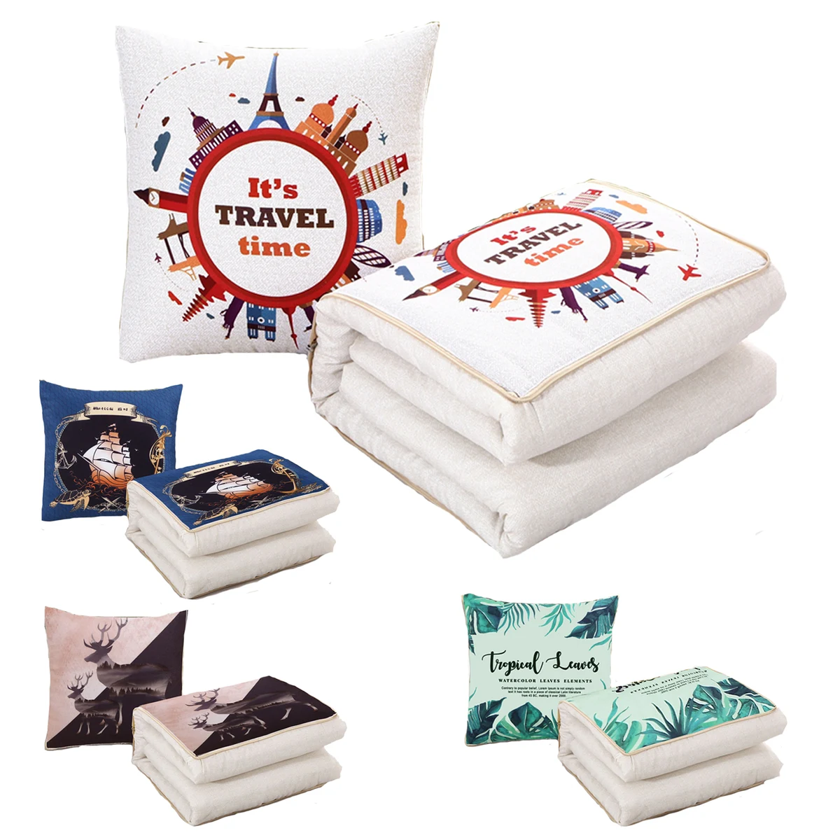 2 In 1 Super Soft Quilt Travel Blanket Pillow 1