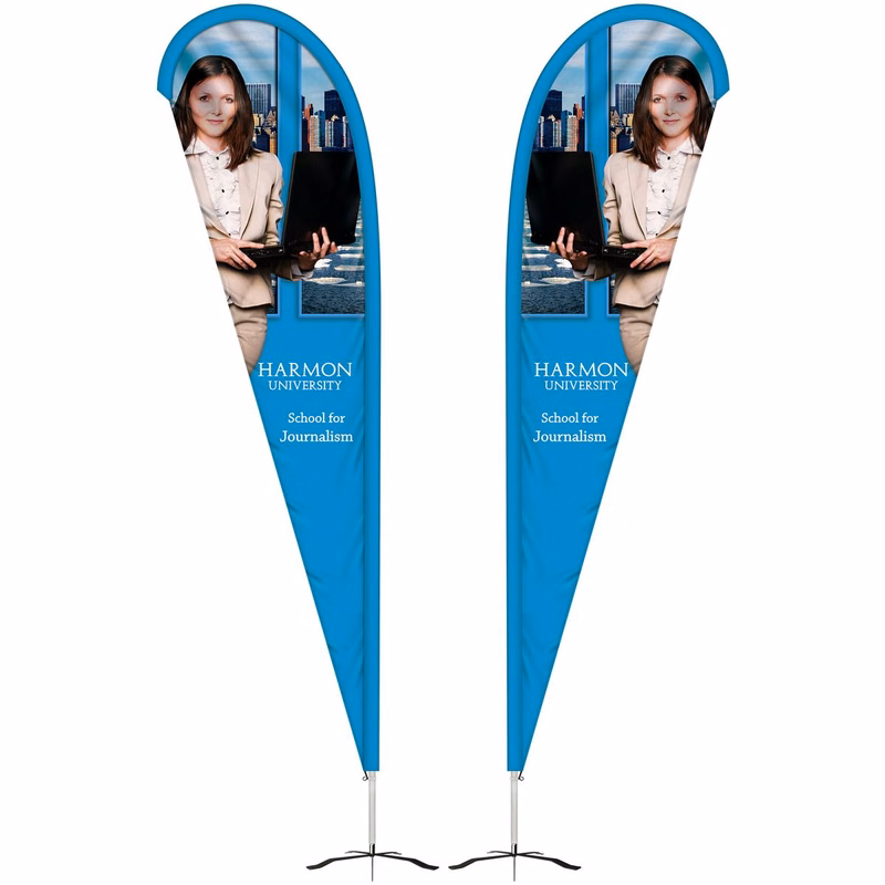 12' Double Sided Teardrop Banner w/ Premium Hardware & Cross Base