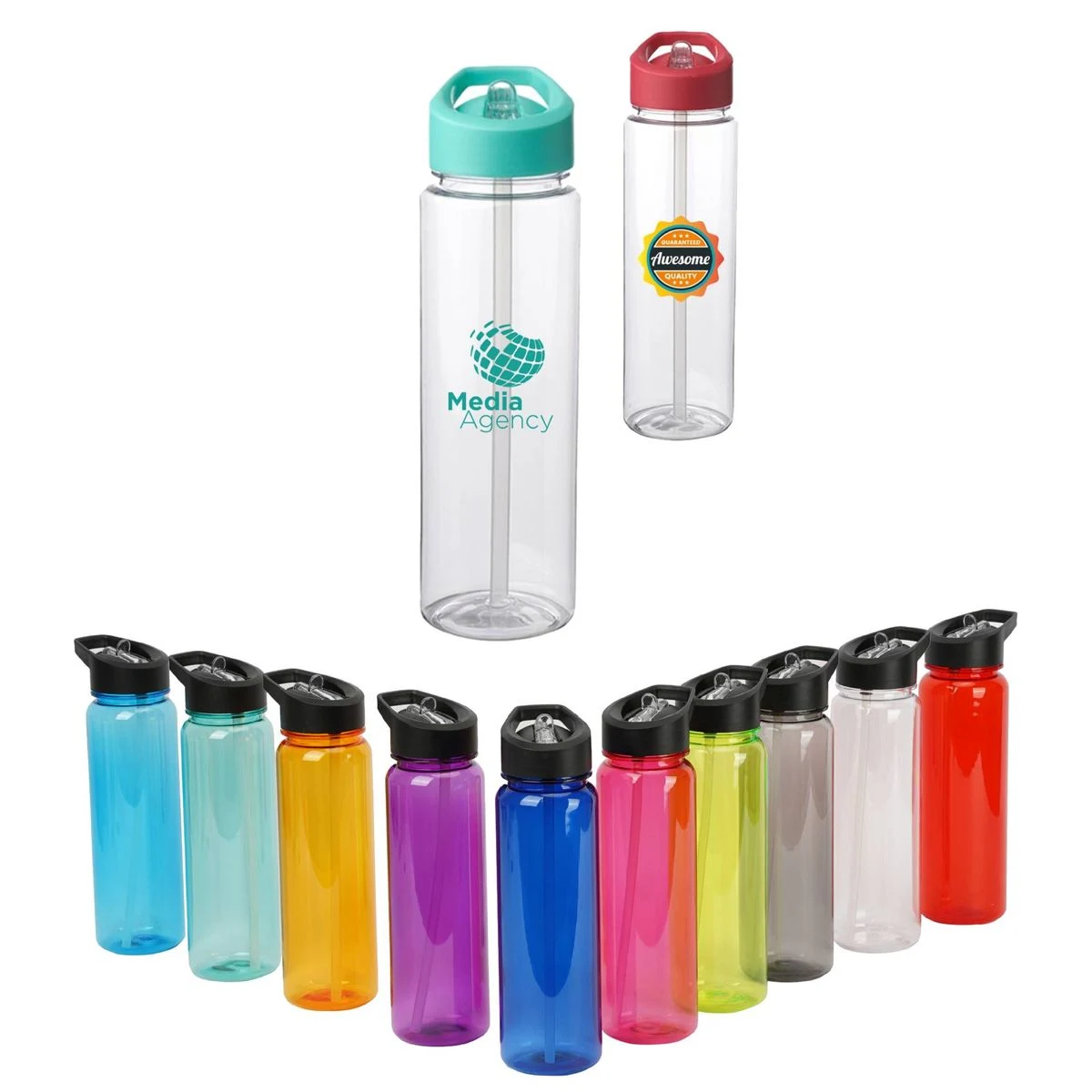 Accel 24 oz Plastic Bottle W/ Straw 1