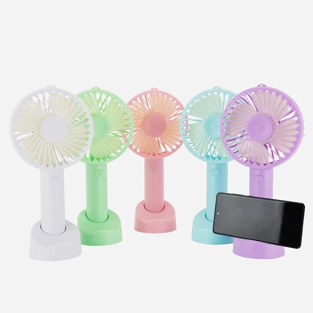 Travel Mini Handheld Fan with Phone Holder Base 1