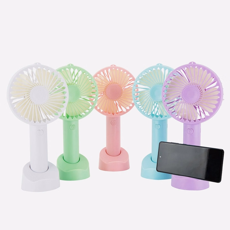 Travel Mini Handheld Fan with Phone Holder Base