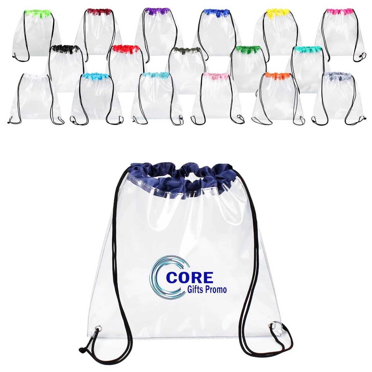 Clear Vinyl Stadium Compliant Cinch Pack Backpack 1