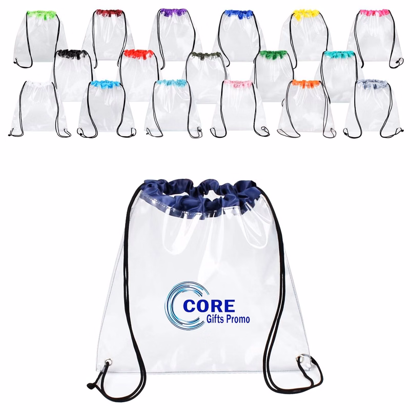 Clear Vinyl Stadium Compliant Cinch Pack Backpack