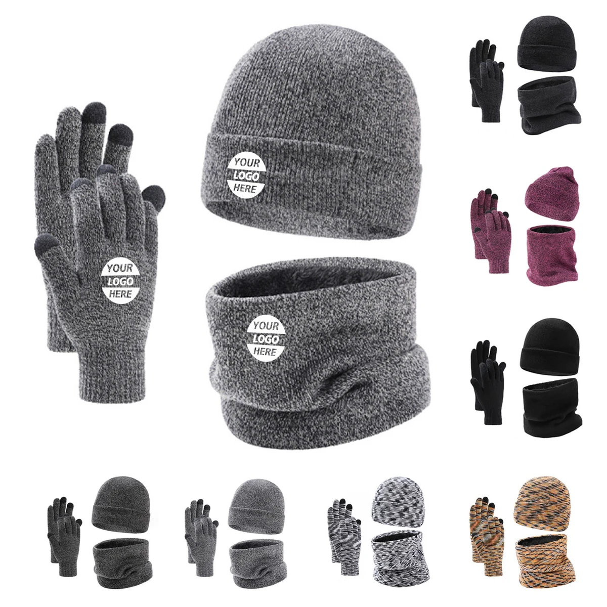 Hat Neck Warmer Gloves Set 1