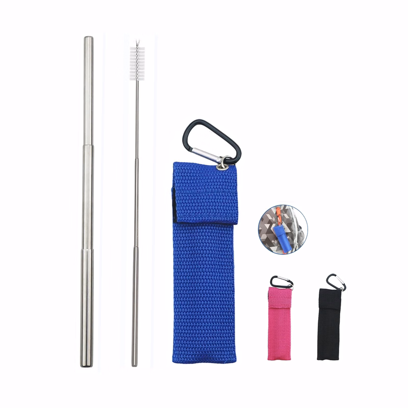 Stainless Steel Telescopic Straw with Pouch