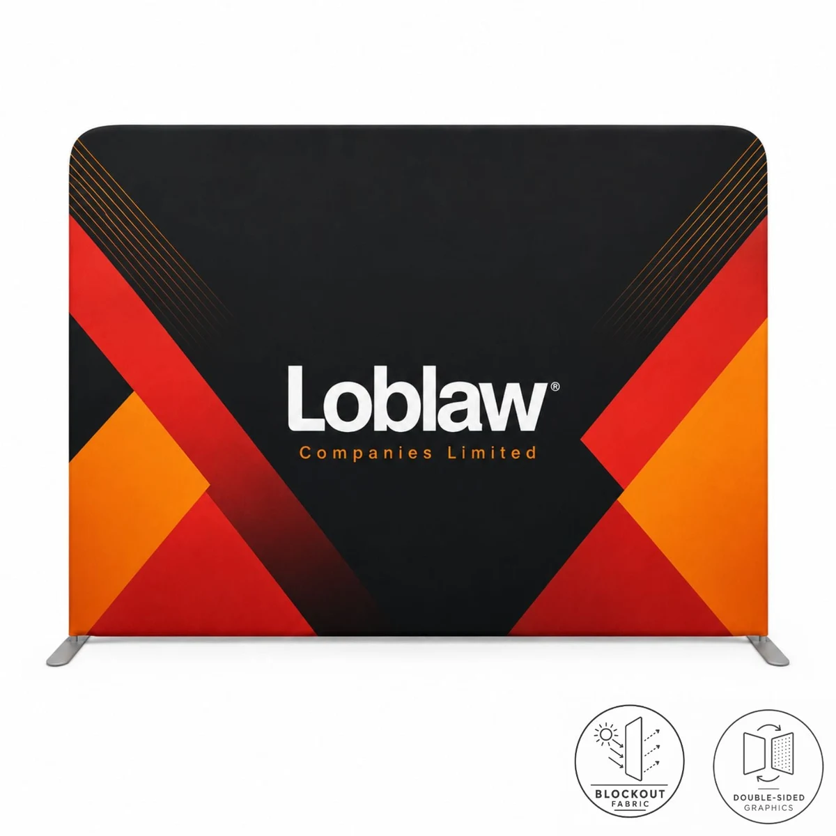 10'W x 8'H EuroFit Tension Fabric Straight Wall Kit, Double Sided Graphics, Superior Blockout Fabric 1