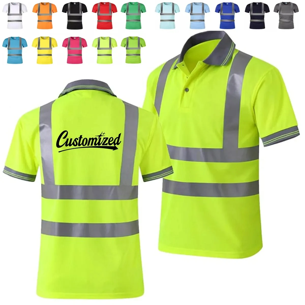 High Visibility Reflective Safety Polo Shirt Quick Dry 1