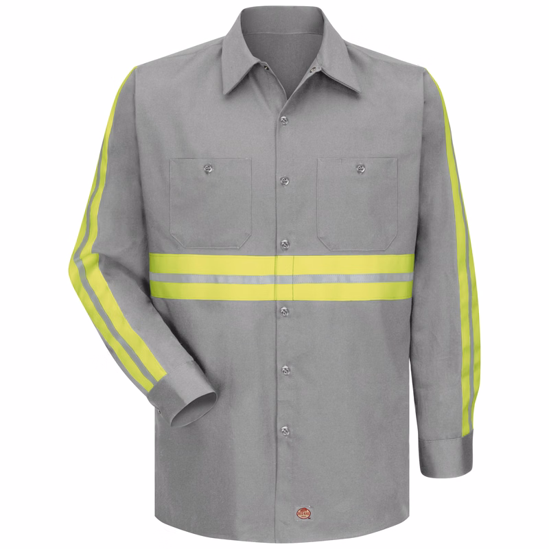 Red Kap® Long Sleeve Enhanced Visibility Cotton Work Shirt