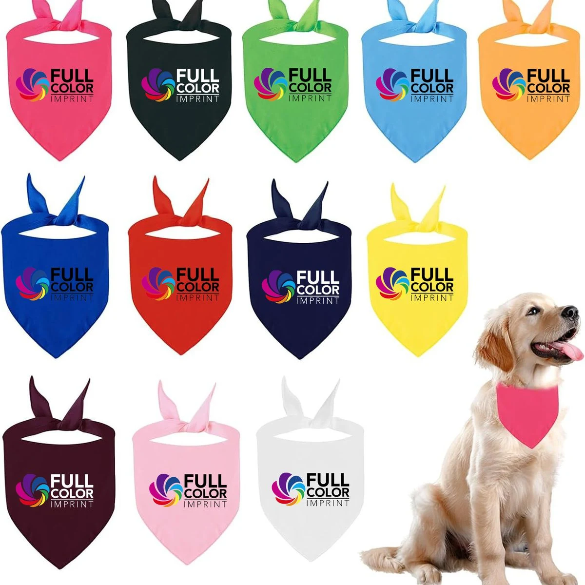 Full Color Polyester Pet Bandana for Dogs and Cats 1