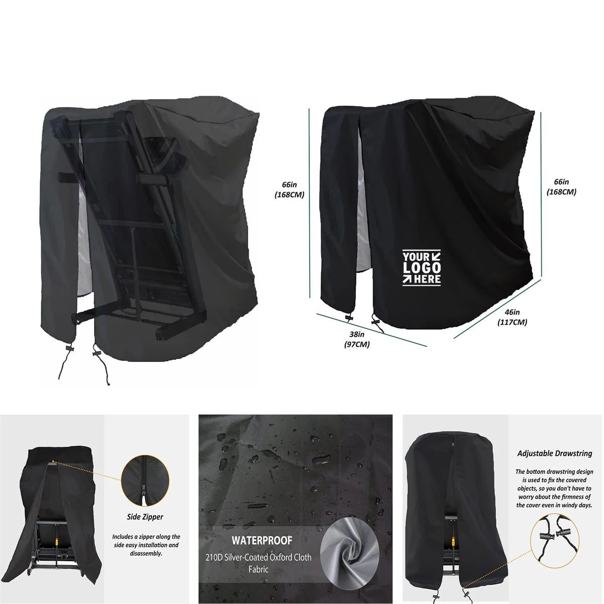 Dustproof Waterproof Sunscreen Folding Treadmill Oxford Cloth Cover 1