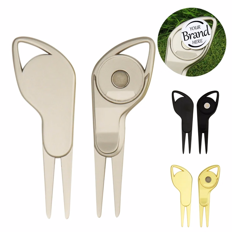 Customized Ball Marker And Foldable Golf Divot Tool