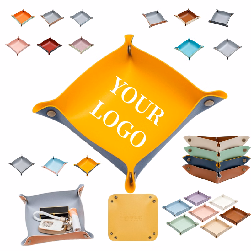 Detachable Square Leather Tray Organizer