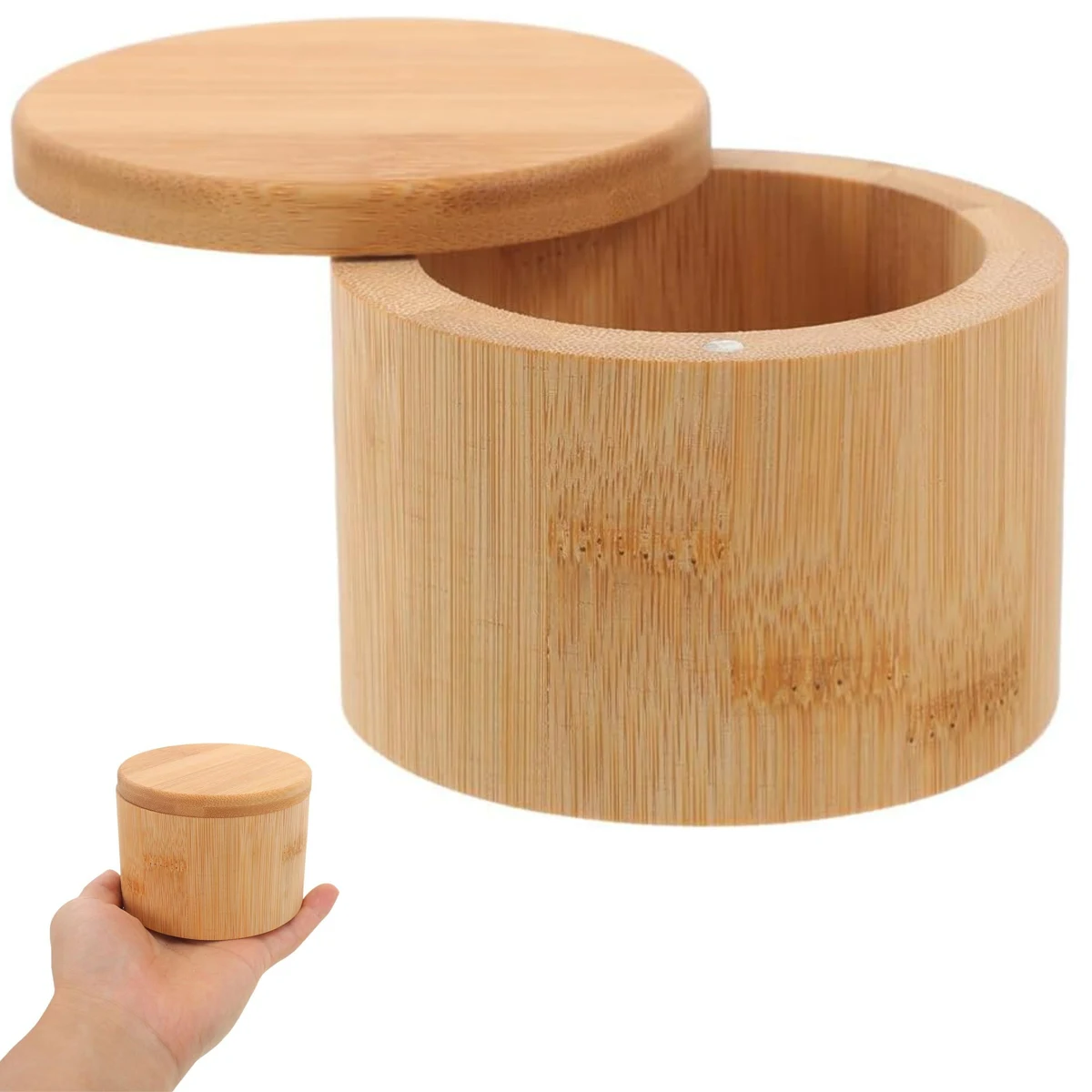 Bamboo Storage Box with Lid for Spices & Essentials 1