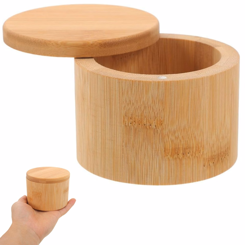 Bamboo Storage Box with Lid for Spices & Essentials