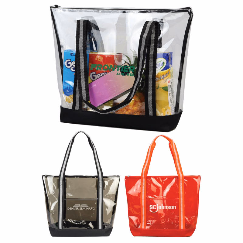 Soft TPU Clear Jumbo Zippered Tote Bag
