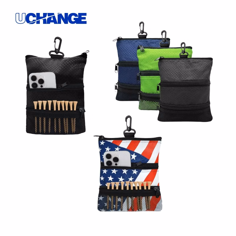 Compact Golf Pouch Bag With Clip For Essentials