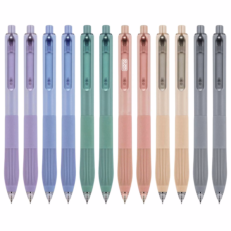 Silent Click Pen Ballpoint Soft Gel Quick-Dry