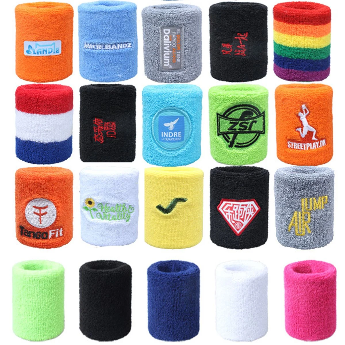 Polyester Durable Washable Sweatband Wristbands Sports Wrist Sweat Bands 1