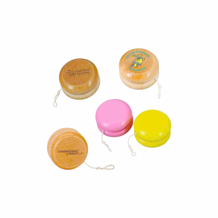 Yo-Yo with Laser Engraving, natural wood