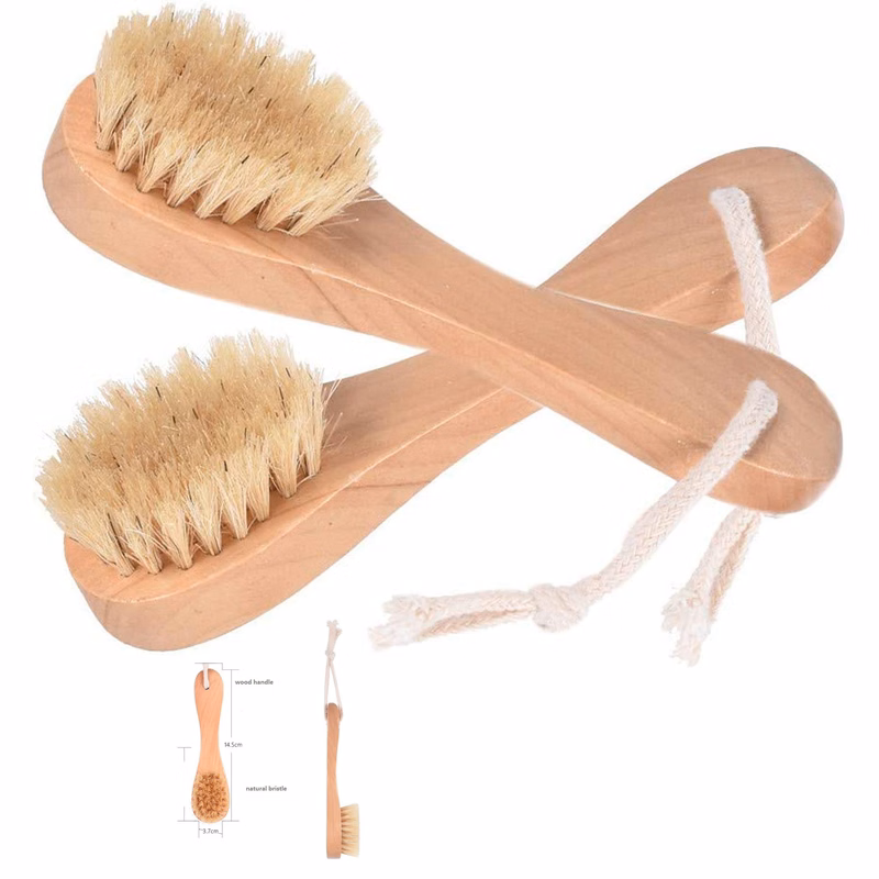 Natural Bristles Wooden Face Cleaning Brush