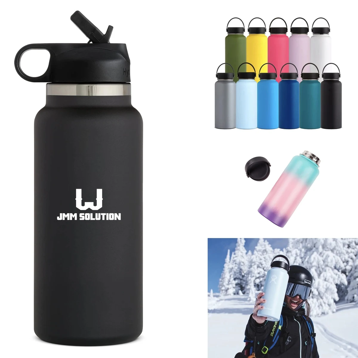 32 Oz. Wide Mouth Bottle With Flex Cap, custom water bottle with logo imprint 1