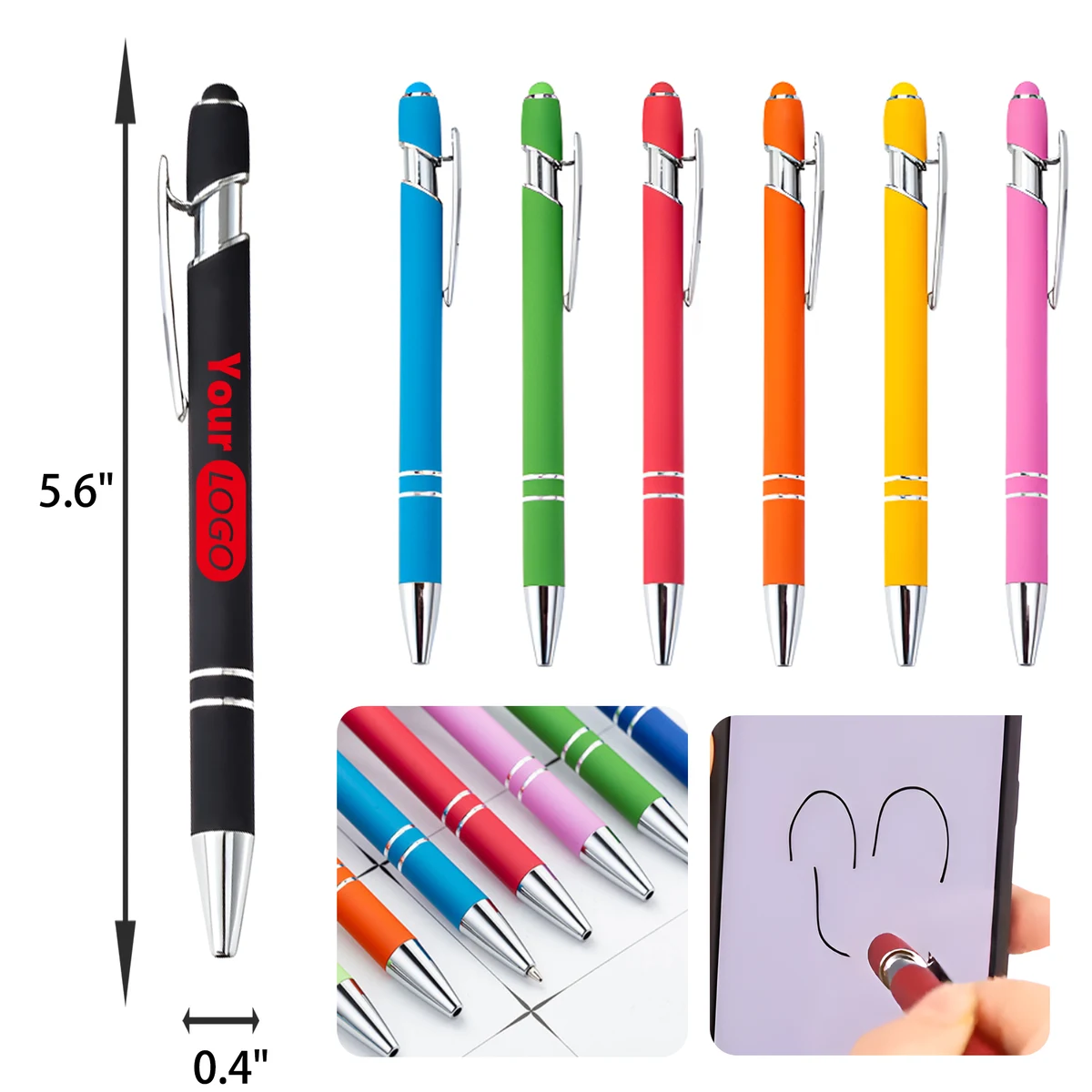 MOQ 50 PCS Durable Press Type Touch Stylus Metal Pen 1