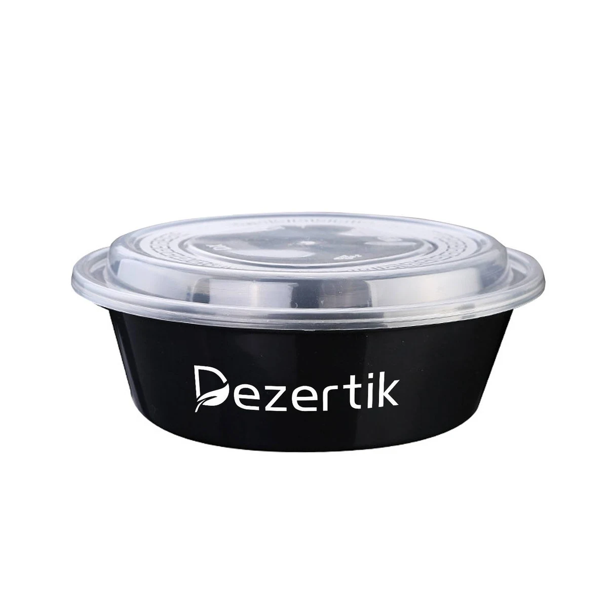 Black Round Plastic Take-out Food Container 1