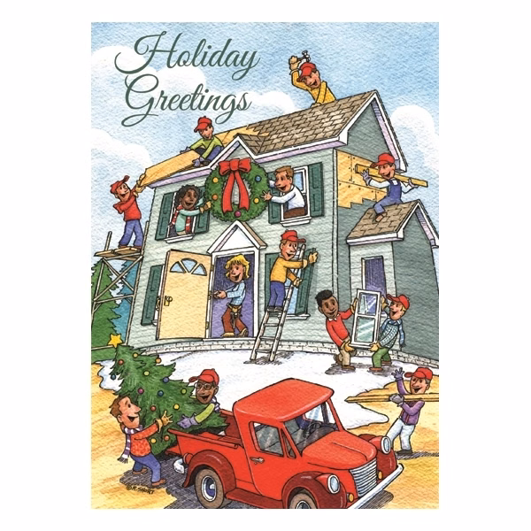 Cheerful Contractors Humorous Holiday Card
