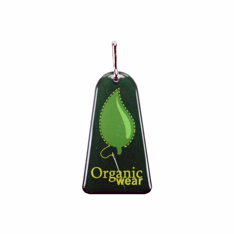 Zipper Pull Charms / Tag with single sided custom shape from 1.1 - 2 Sq. In.