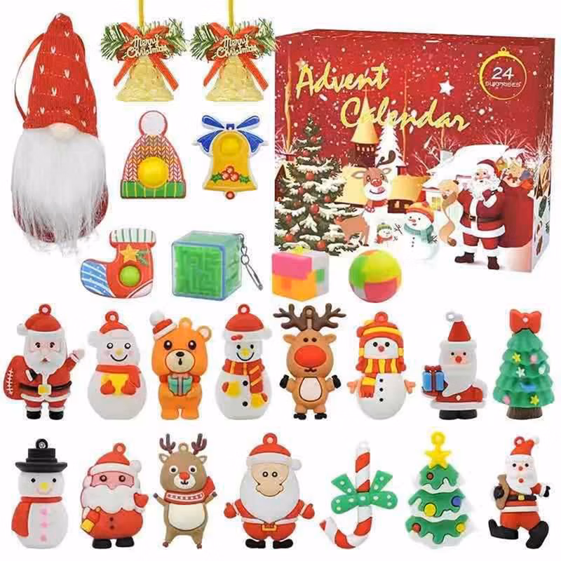24 Days Christmas Advent Calendar W/Pendants