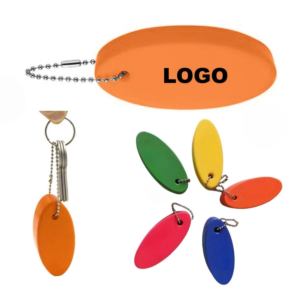 Foam PU Oval Floating Outdoor Waterproof Keychain 1