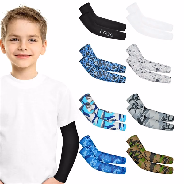 Custom Youth Sun Protection Sleeve — Full-Color Breathable Athletic Arm Guard