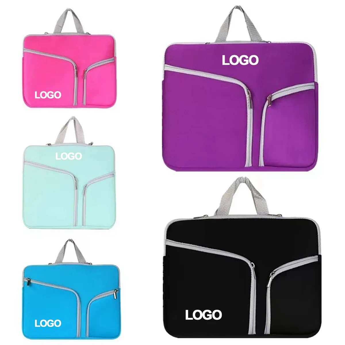 14" Dual Pockets Laptop Sleeve with handles 1