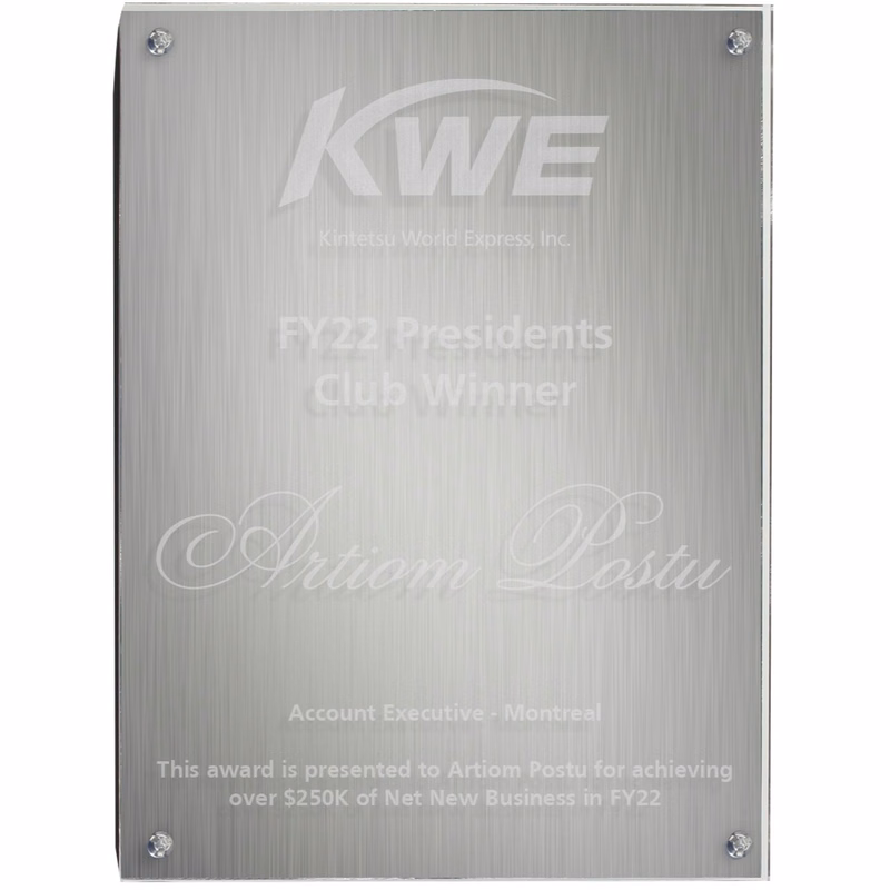 Aluminum Plaque (8"x 10"x 1") Laser Engraved