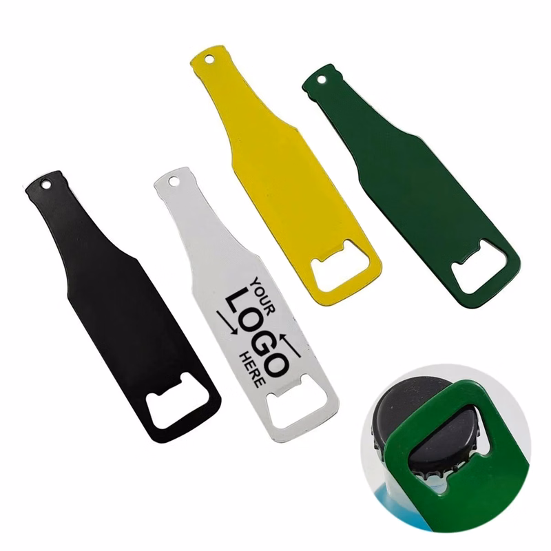 Metal Bottle Shaped Flat Handle Opener