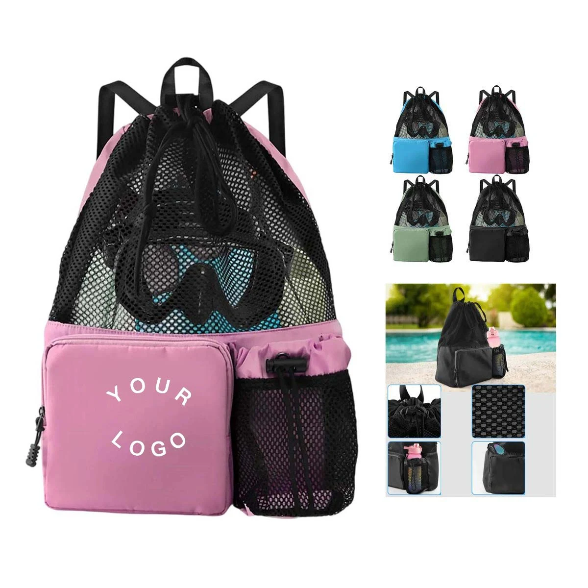 Durable Drawstring Gym Backpack with Straps 1