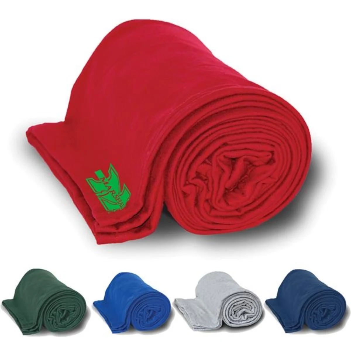 Cotton/ Poly Jersey Blanket w/ Custom Imprint, 50"x 60" 1