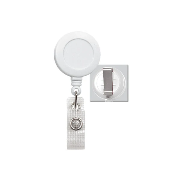 Round Plastic Clip-On Fast Ship Badge Reel (White) 1