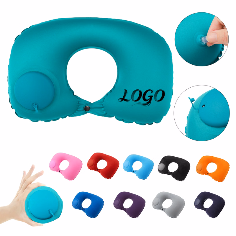 Portable Press Activated Self Inflating Neck Pillow
