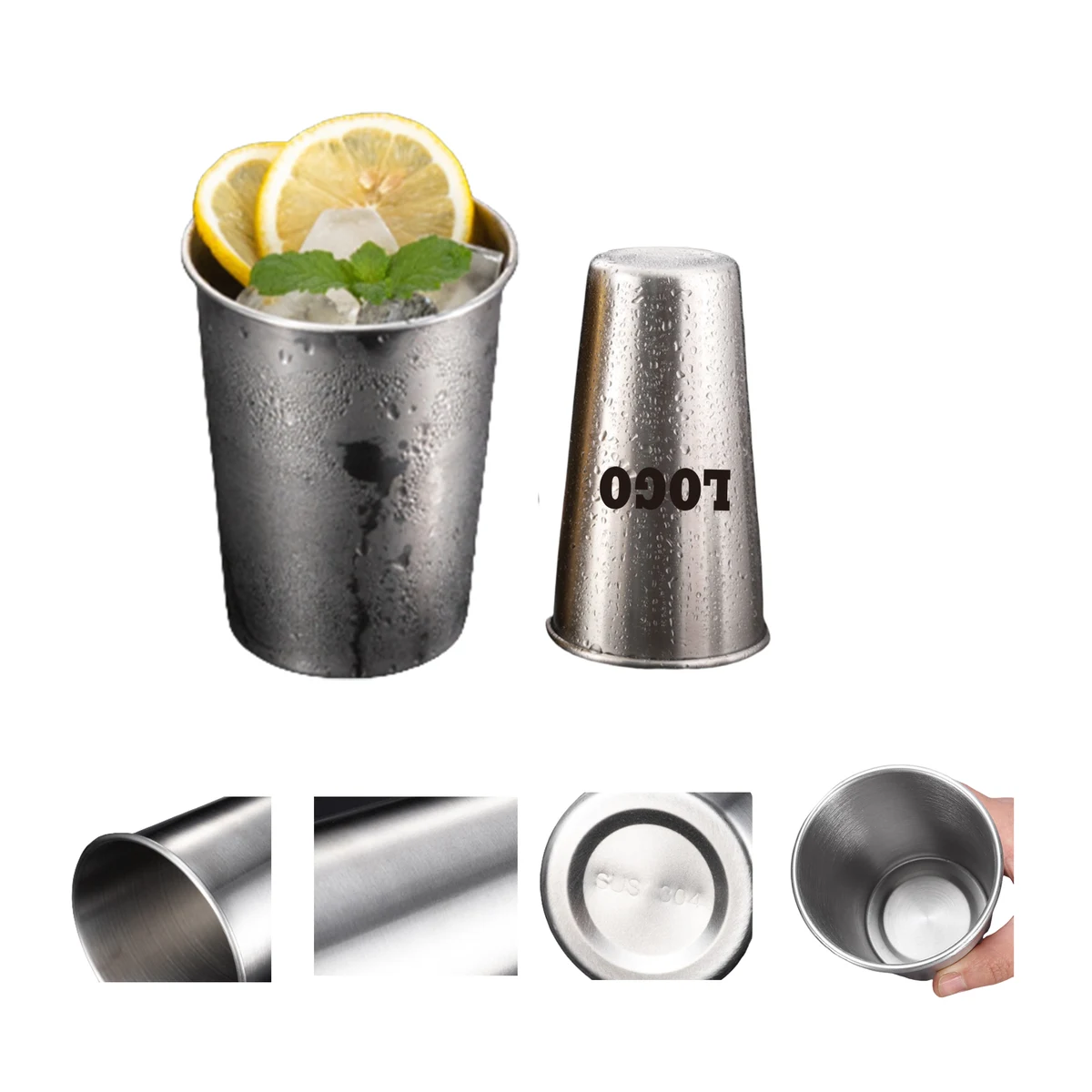 Reusable Stainless Steel Drinking Cup MOQ100 1